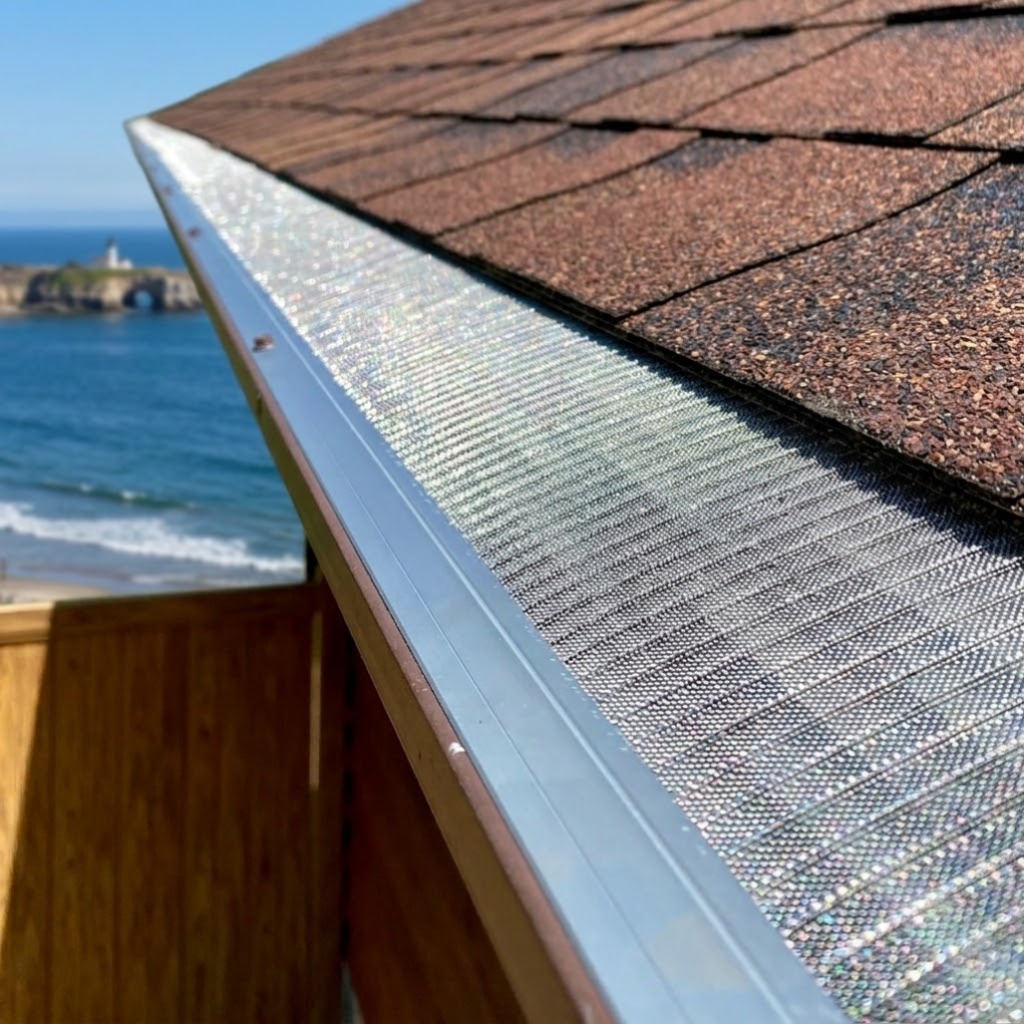 Gutter guard installed on a Santa Cruz home with ocean view