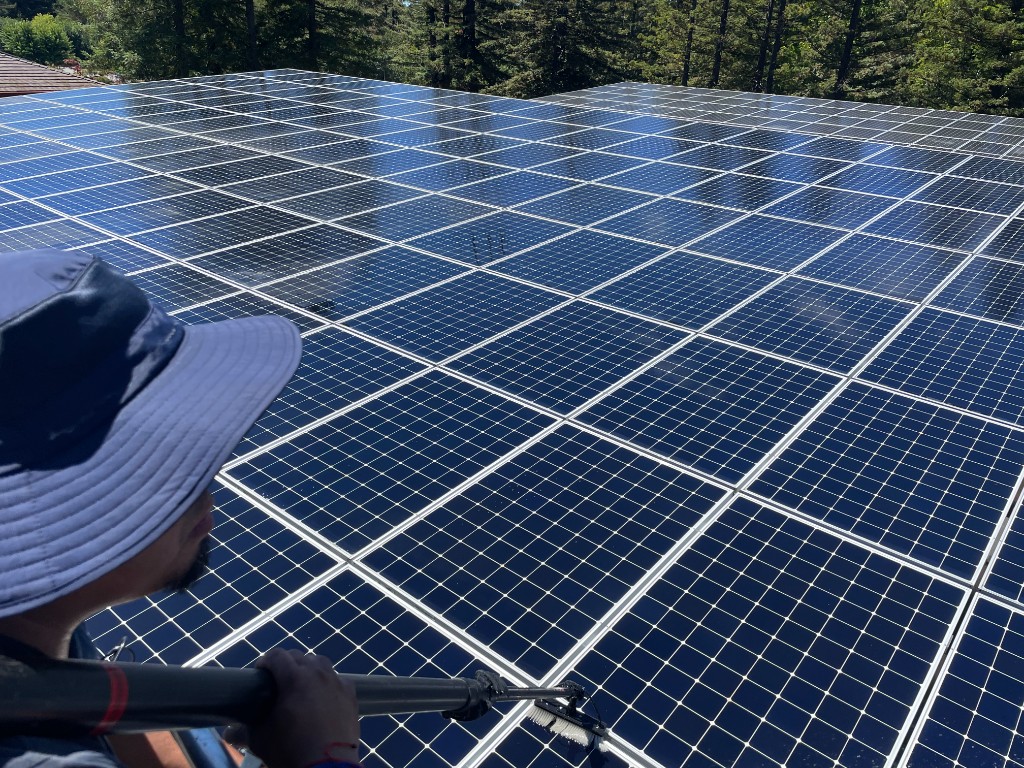 Cleaning a Large Solar Panel Array in Santa Cruz